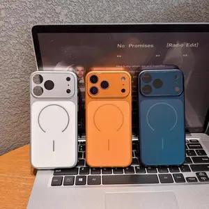 Frosted glass back panel phone case with magnetic attraction function, Suitable for iPhone 11, 12, 13, 14, 15, 16, 17 PIUS, Pro, and Promax