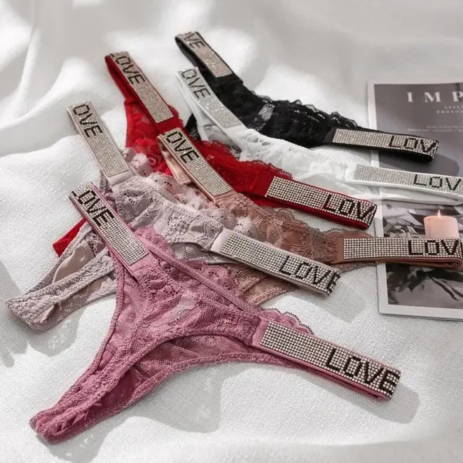 Women's 3-Piece Multicolor Low Waist Floral Lace Panties Set - Rhinestone Accent Trim, Chic, 3-Pieces for Variety, Hand Wash Only, Ideal for Dating Occasions