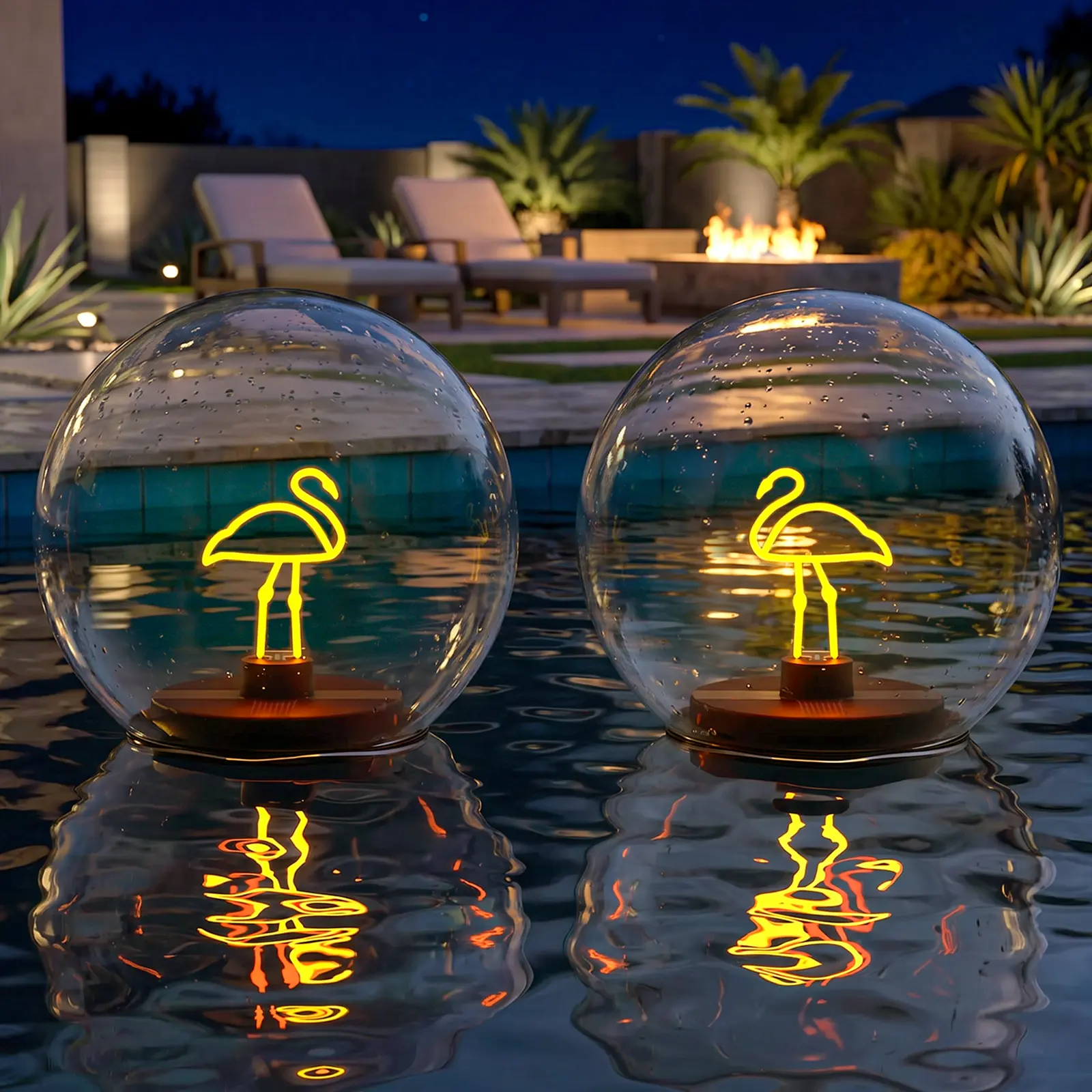 UUFFOO Solar Floating Ball Light with Stick 2 Pack Waterproof IP66 Illuminate Automatically at Night UP TO 10 Hours for Pool Pond Backyard Garden Patio