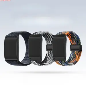 Nylon Braided Loop Strap Replacement for Whoop 5.0 & 4.0, Adjustable Hook-Loop Sport Wristband, Breathable Elastic Wearable Tech Accessories (No Tracker)