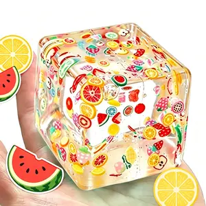 New 3D Cartoon Stress Relief Toy, Realistic Rubik's Cube Squeeze Toy with Fruit Slice Pattern, Infinite Stress Relief, Ideal for Anxiety Reduction, Fidget Relief. Valentine's Day and Easter gifts for kids gift exchange