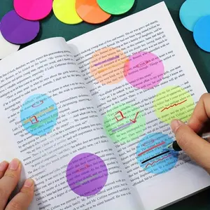 Transparent stickers, cute circular transparent stickers from Morandi, semi transparent bookmarks, aesthetic office supplies, school learning supplies