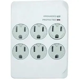 Master Electrician CT-044F 6 Outlet Surge Tap, White