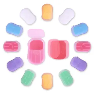 12 Boxes (240 Sheets) Mini Hand Soap Sheets Soap Paper Sheets Portable Disposable Travel Scented Bath Slice Sheet Foaming Paper Soap
