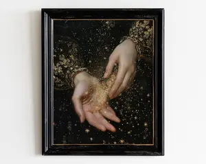 We Are All Stardust, Romatic Academia, Dark Cottagecore Art Print, Moody Paintings, Maximalist Decor, Vintage Celestial Art, Witchy Gift