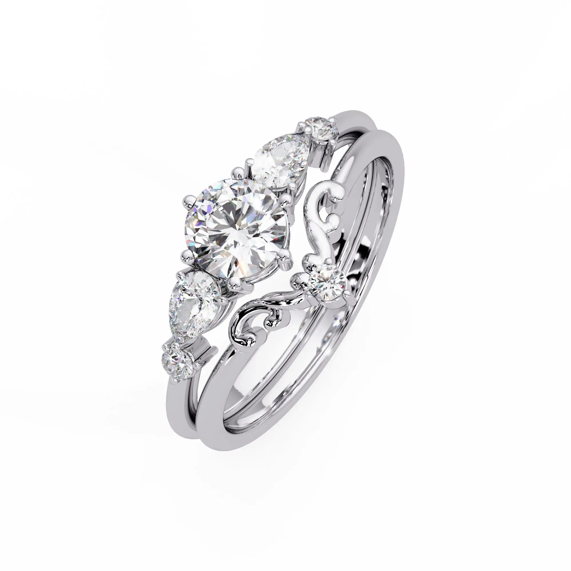 Royal Tiara Engagement Ring
