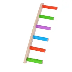 Parrot Bird Claw Grinding Ladder, Natural Cork Wood Climbing Toy, Suitable for Cages, Promotes Bird Foot Health, Random Color