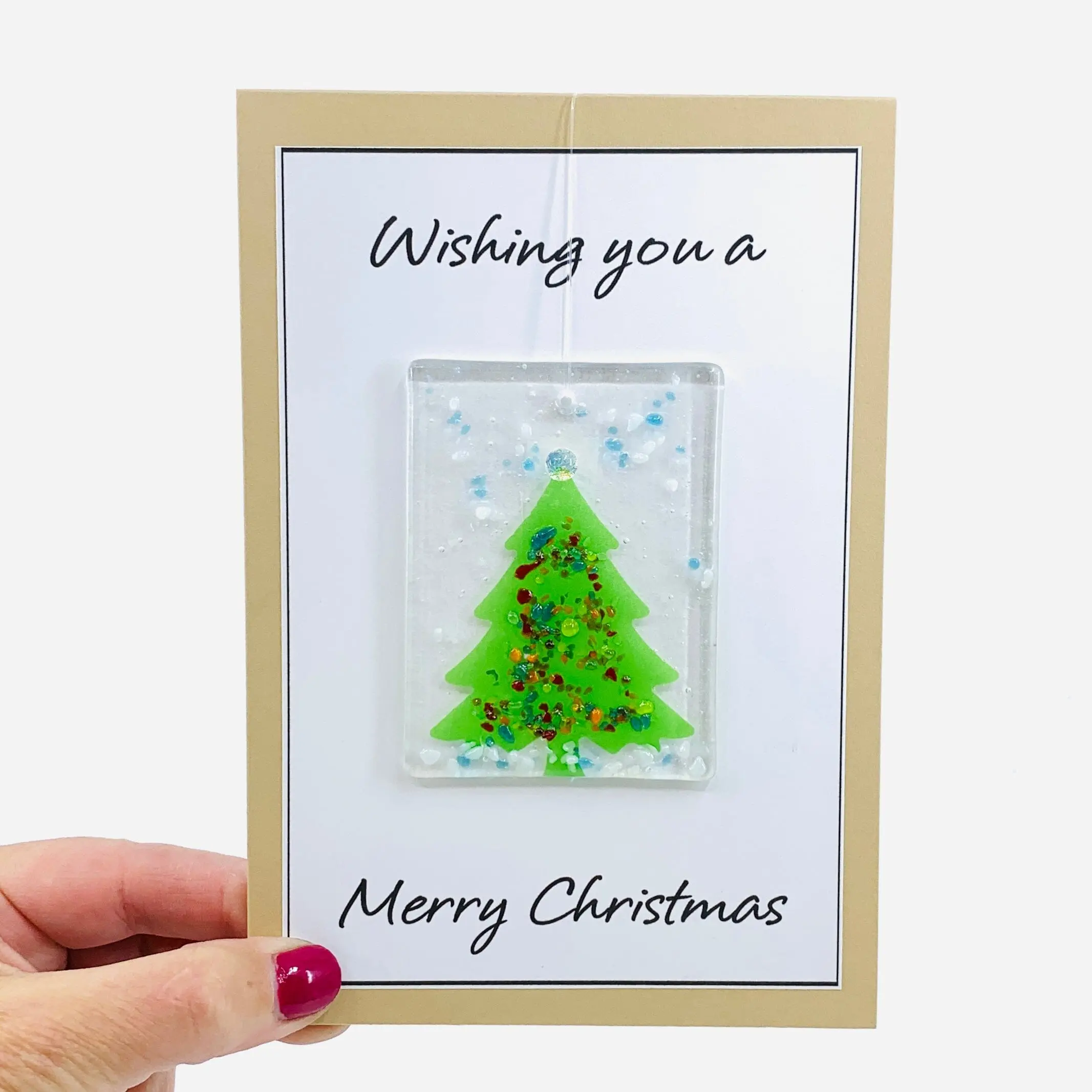 Fused Glass Christmas Tree Suncatcher, 8