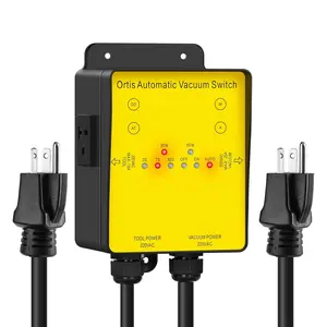 Automatic Vacuum ,  220V Dust Collector Starter Outlet  for 220V Tools and 220V Vacuum, Delay Vacuum On/Off & Adjustable Actuation Threshold Design, Save Time on Vacuum Control