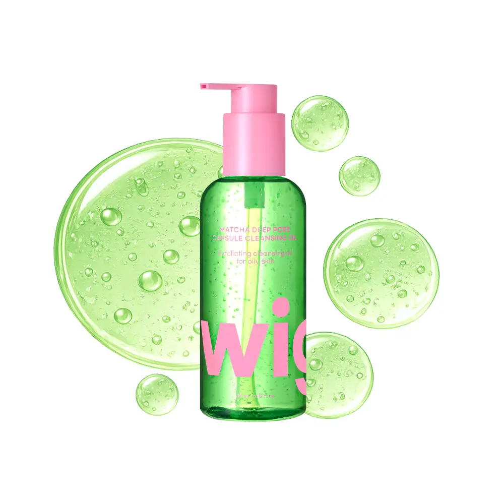 [WIGGLY] Matcha Deep Pore Capsule Cleansing Oil, Moisturizing Makeup Remover for all skin types, Low-Irritation | Korean Skin Care