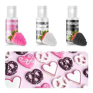 Oil-Based Food Coloring Set for Chocolate – Pink Black White Edible Dye for Candy Melts, Cake Pops, Fondant, Buttercream, Donuts – 0.67 fl oz Bottles