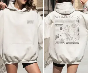 Vintage Boho Dreamy Luna Moth Hoodie Celestial Charms Lunar White Moth Sweater Moon Stars Botanical Floral Star Top Hooded Sweatshirt Goth