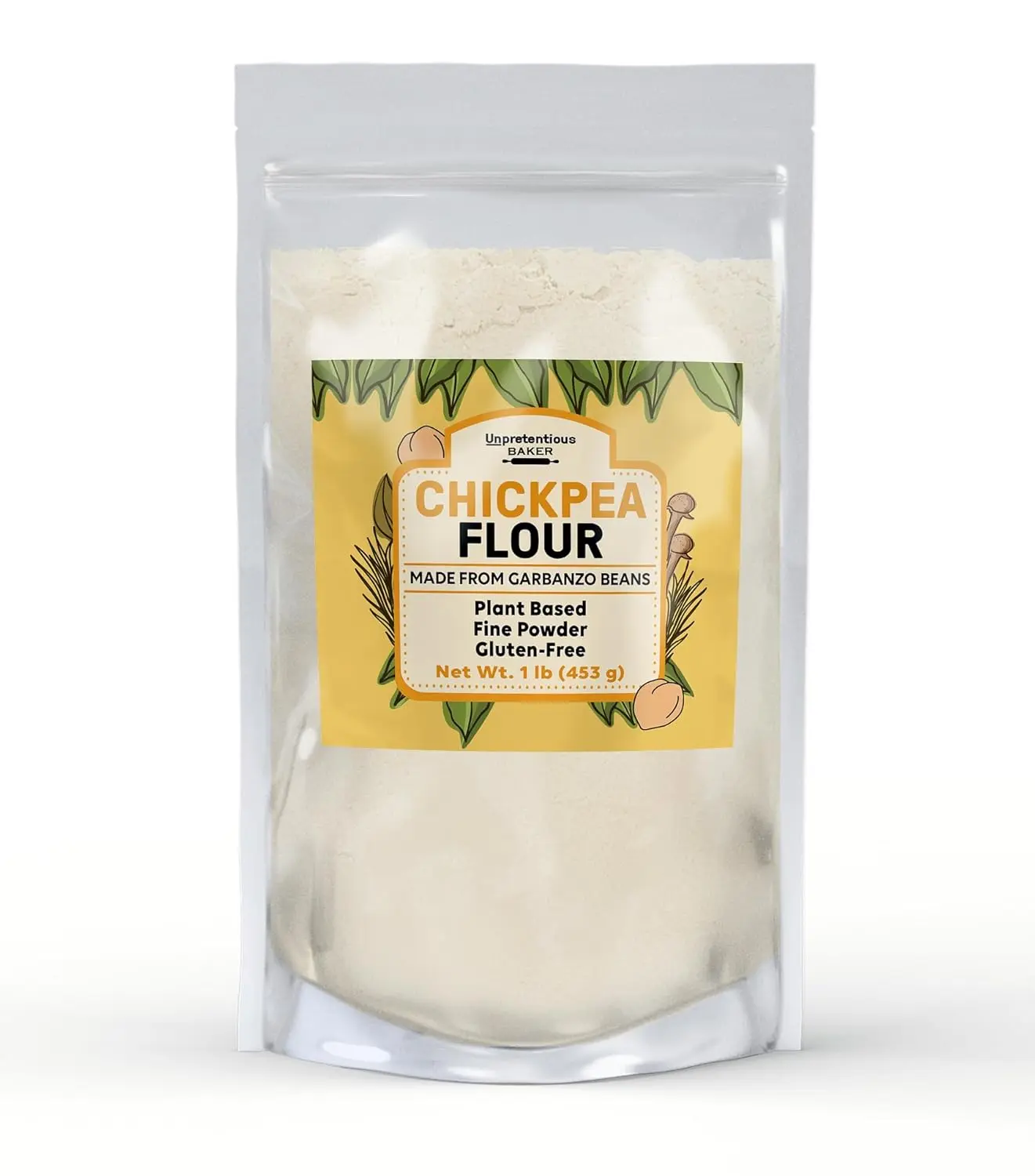 Unpretentious Chickpea Flour, 1 lb, Made from Garbanzo Beans, Gluten-Free, Plant Based