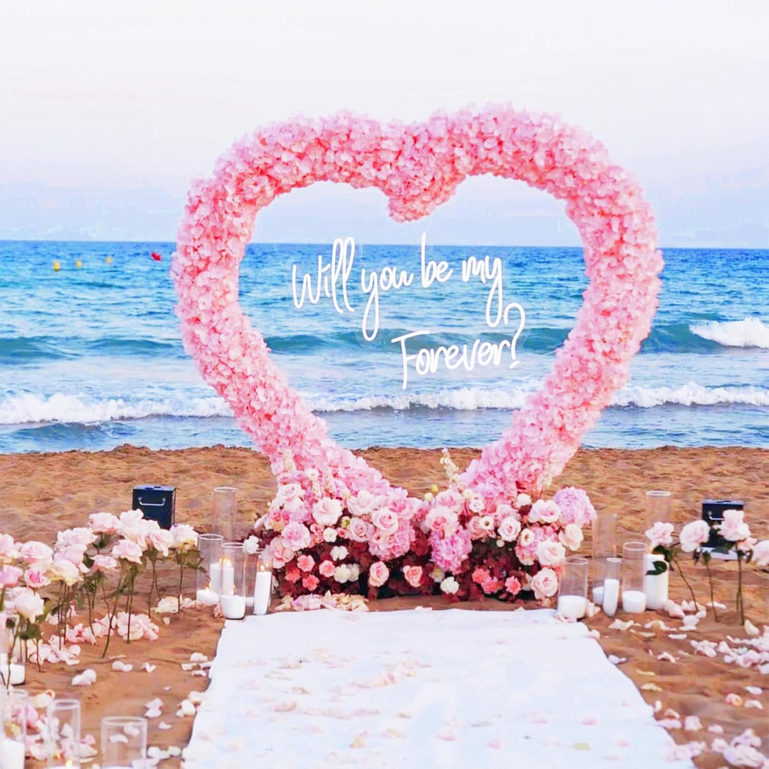 Heart Shaped Metal Balloon Arch Kit,6.6ft Wedding Heart Arch Backdrop Stand,Wedding, Valentine’s Day, Bridal, Birthday Party Decorations