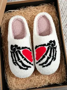 Halloween Themed Embroidered Slippers, Casual Soft Comfortable Home Slippers, Fashionable Home Slippers for Indoor & Outdoor Wear, Walking Shoes