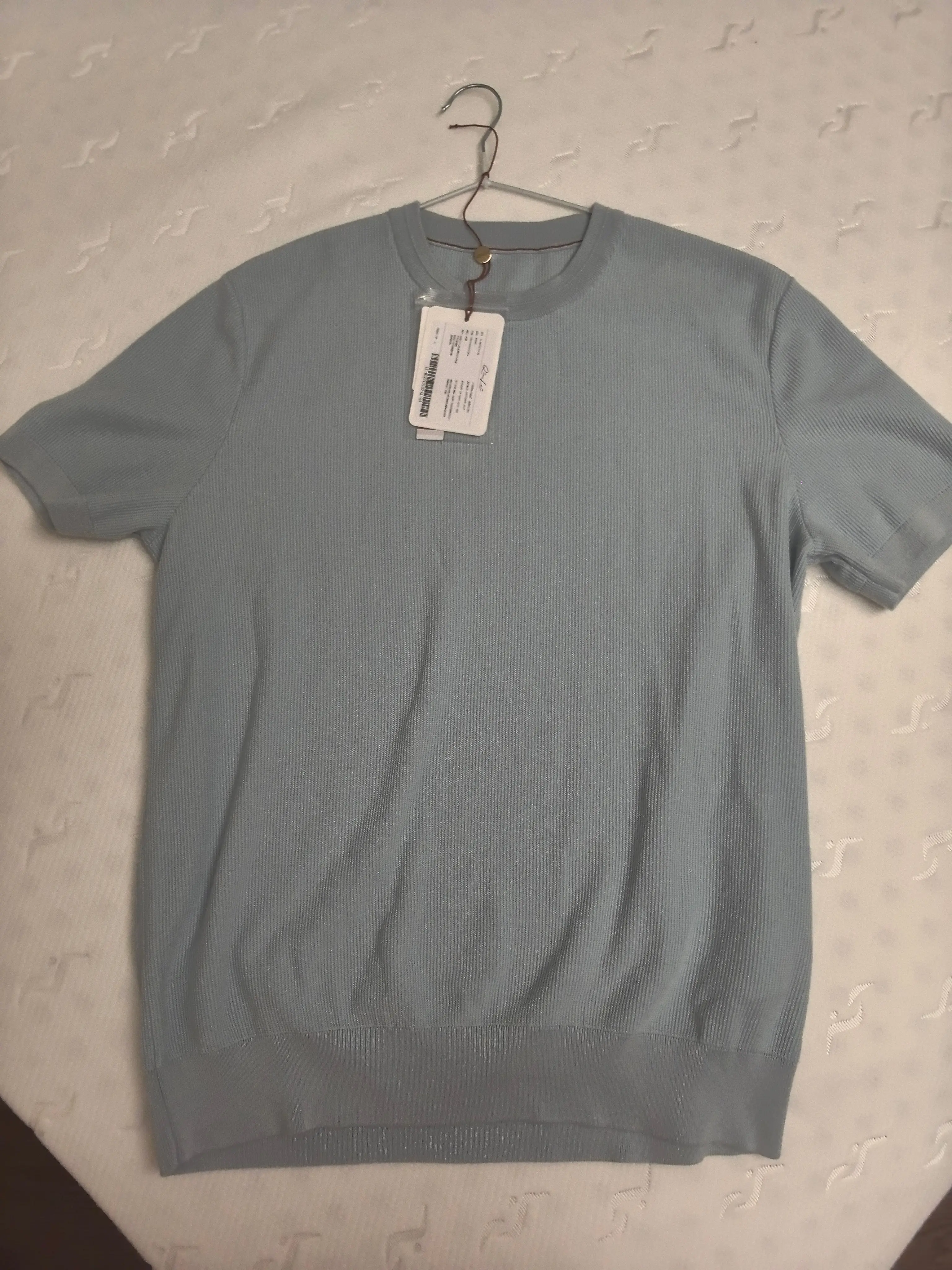 MBNL-F/Qin Lei Men's Clothing "Elegant HoneycombKnit"Silk Cotton Dyed Yarn 16-stitch T-shirt