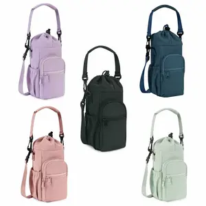 Water Bottle Carrier Bag, 1 Count Adjustable Shoulder Strap Water Bottle Holder, Drinkware Accessories for 30oz & 40oz Water Bottle, Travel Cup Bag, Beverage Utensil, Drink Protector, Drink Holders