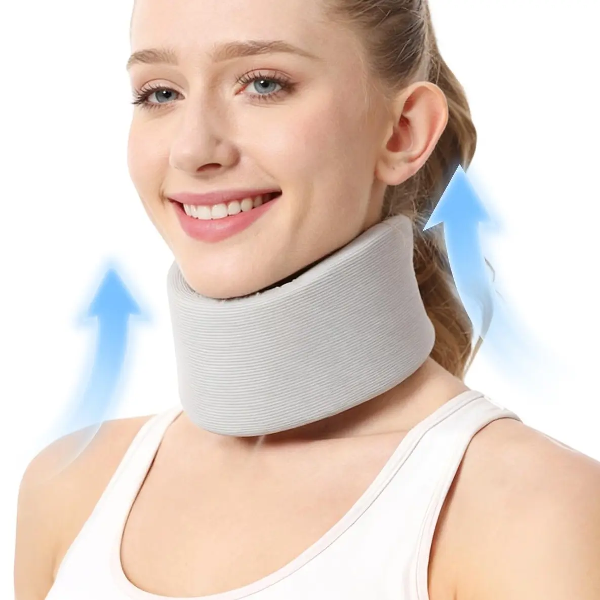 Neck Brace Pillow - Sleep-Soft, Washable, and Adjustable for Comfortable Resting. Gray Large
