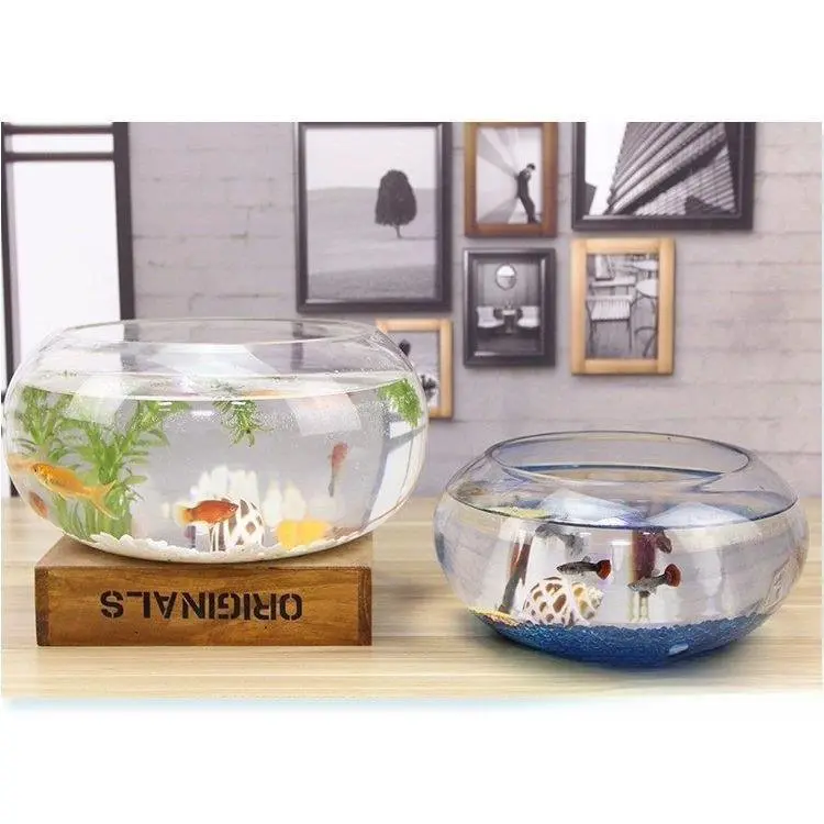 Creative Round Transparent Glass Aquarium Tank - Hydroponics Compact 20*10cm, Easy Access for Fish, Home Decor for Office Desks, Options: 20 Drum Cylinders+6-Piece Colored Stones Set, 30 Drum Cylinders+Colored Stones+Fish Food Set, Turtle Creative Round Transparent Glass Aquarium Tank - Hydroponics Compact 20*10cm, Easy Access for Fish, Home Decor for Office Desks, Options: 20 Drum Cylinders+6-Piece Colored Stones Set, 30 Drum Cylinders+Colored Stones+Fish Food Set, Turtle