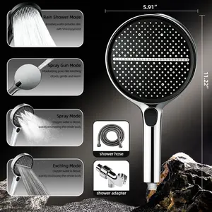 XHTT Goods Shower Head Set with 1.5m Hose & Bracket Rain Spray Gun Exciting Modes Bathroom Equipment