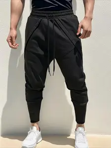 Men's Casual Fleece Drawstring Pants, Comfortable Warmth for Daily Wear, Sports & Outdoor Activities, Men's Jogger Sweatpants, Drawstring Waist Sweatpants, Athleisure Style Bottoms