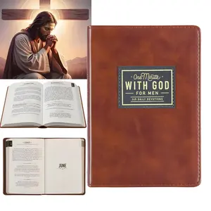 One Minute with God for Men | 365 Devotions in Brown Faux Leather | Daily Faith & Encouragement Journal | Portable 365-Day Reflection Book | Perfect Gift for Christmas, Holidays & New Year for Fathers, Husbands & Sons