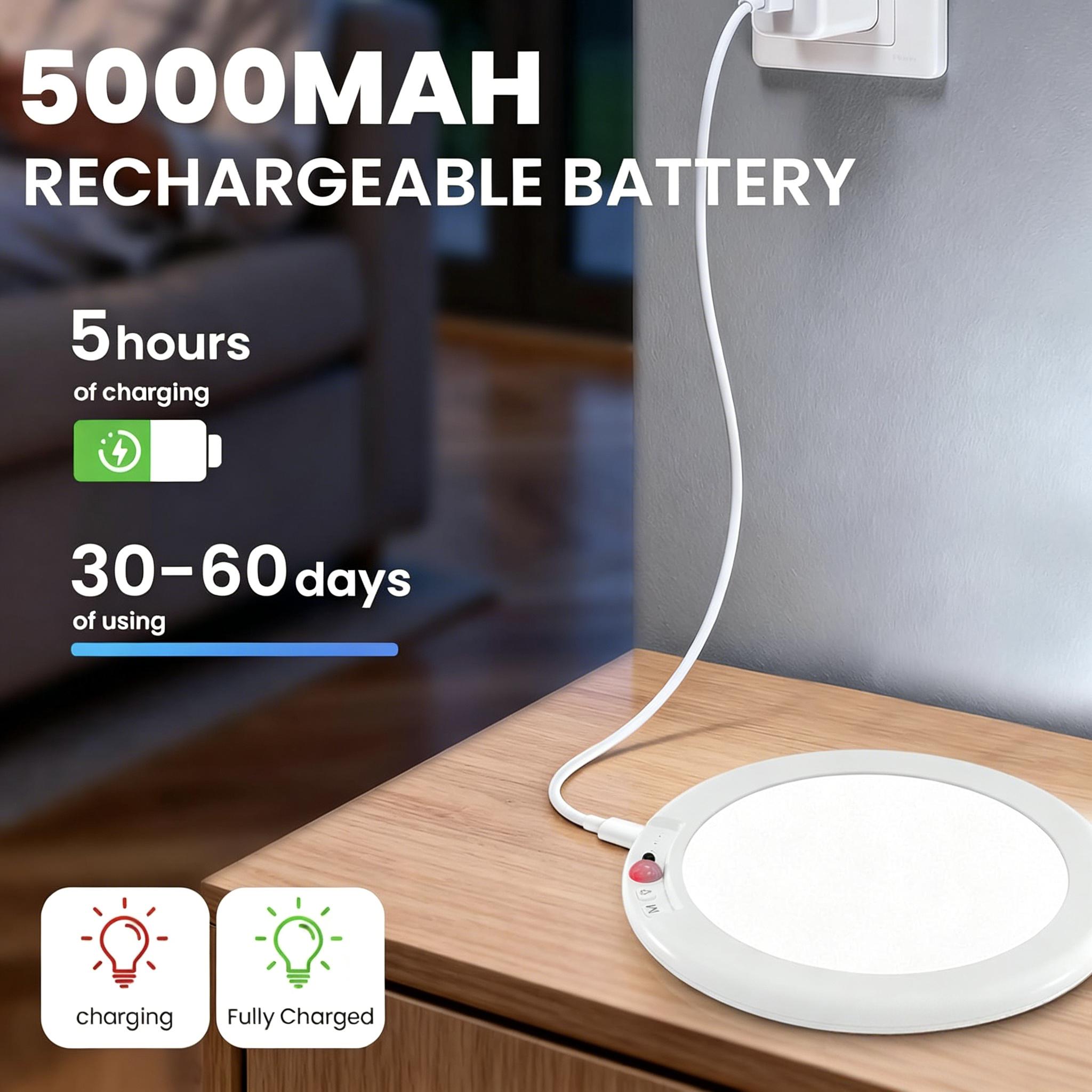 Rechargeable Motion Ceiling Light with Remote, Battery Operated Closet Light No Wiring, Wireless LED Shower Lights, Dimmable Indoor Overhead Lamp for Closet Shower Pantry Shed Hallway