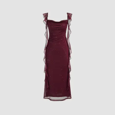 long floral formal dress Floral Printed V-Neck Spaghetti Strap Formal Evening Dress with Empire  Waist main image 0
