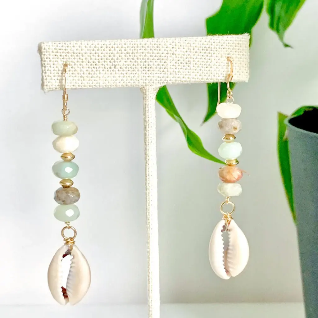 "Walk on the Beach" 14kt Gold Filled Gemstone Earring | Amazonite Earrings