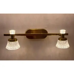 Château Bloom Vanity LightMirror Gold & Fluted Crystal Series