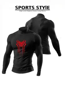 Men's High Neck Long Sleeve Slim Fit Warm Top, Casual Fashion Thermal Shirt for Fall & Winter, Thermal Menswear, Comfortable and Stylish Men's Clothing