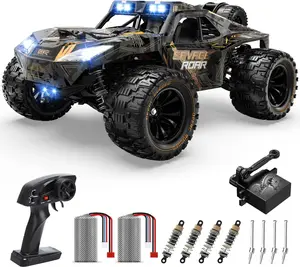 DEERC 1:14 All Terrain Fast RC Car, 40KPH High Speed RC Truck with LED Headlight, Offroad 2.4Ghz 4x4 Remote Control Car, 2 Batteries