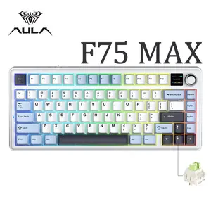 F75 Max Wireless Mechanical Keyboard with TFT Screen Volume Knob Gasket Mount Hot Swappable RGB Backlight 75 Percent Layout for Gaming PC Mac Linux Customizable Typing Keyboard