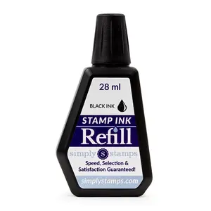 Ink Bottle Refill | Ideal Ink for Self-Inking Stamps | 1 ounce Bottle Black Ink