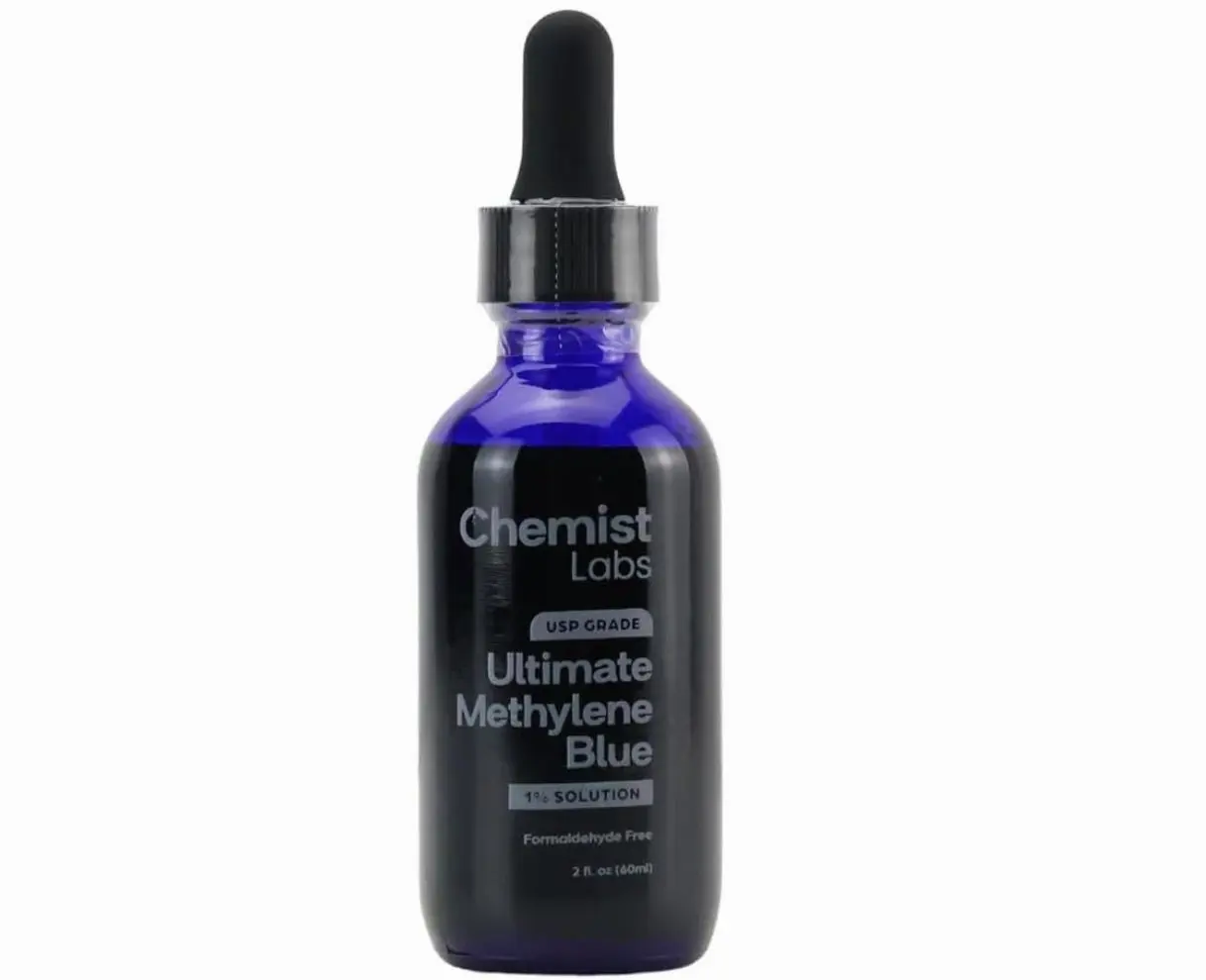 1% Methylene Blue Drops, Pharmaceutical Grade 99% Purity, USP Grade, Blue Methylene, Cellular & Mitochondrial Support, Third-Party Tested, Made in USA, 2oz