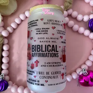 Biblical Affirmations Glass Cup