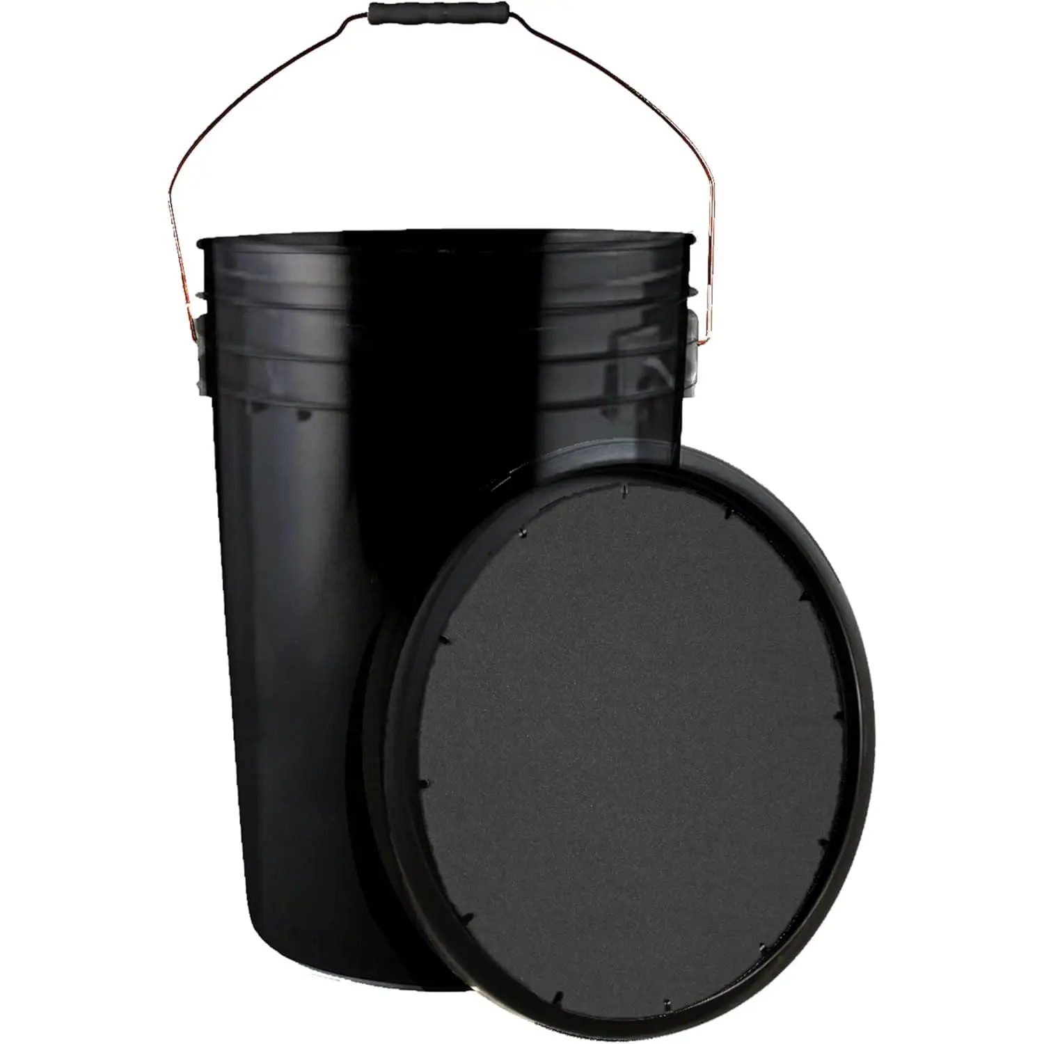 6 Gallon Bucket with Padded Soft Seat Lid - Durable Construction - Balls Not Included - Ideal for Baseball, Softball, T-Ball, Practice Balls, and Lacrosse – Black