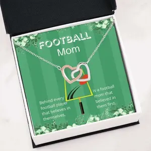 Mom Necklace, Proud Football Mom Necklace “ Gift For Football Lover “ World’S Best Mama “ Mom Birthday Gift, Beautiful Necklace Gifts for Mom - Perfect Mother's Day Jewelry, Thoughtful & Meaningful Gift for Mother