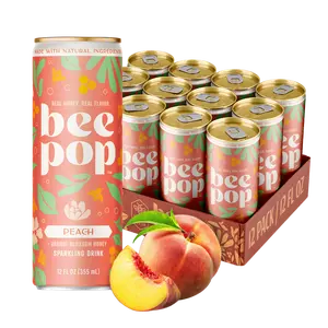 BeePop Citrus Tupelo Honey Prebiotic Sparkling Drink – 12 Pack