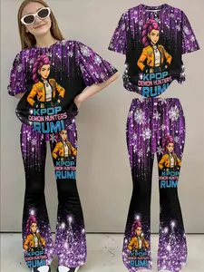 Trendy Performance, Starry Sky Sparkle Idol Character Printed Jazz Dance Costume, Casual Fitted Style