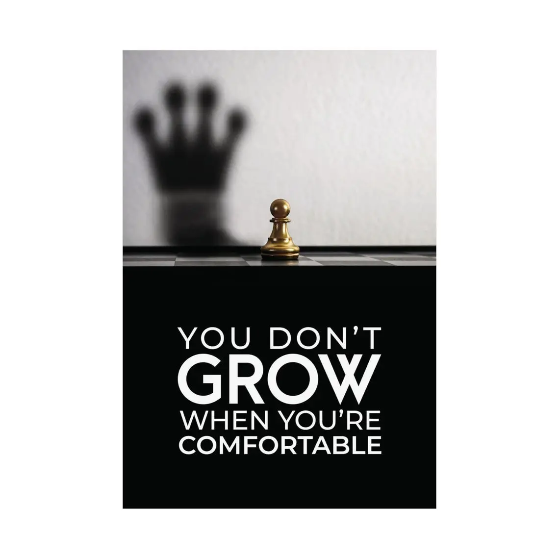 Motivational Chess Poster,  Hustle & Gym Workout Inspiration Entrepreneur Wall Art