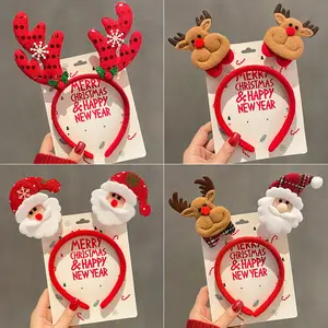 Plastic Light-Up Reindeer Antler Headband, Christmas Party Photo Prop Fashion Hair Accessory