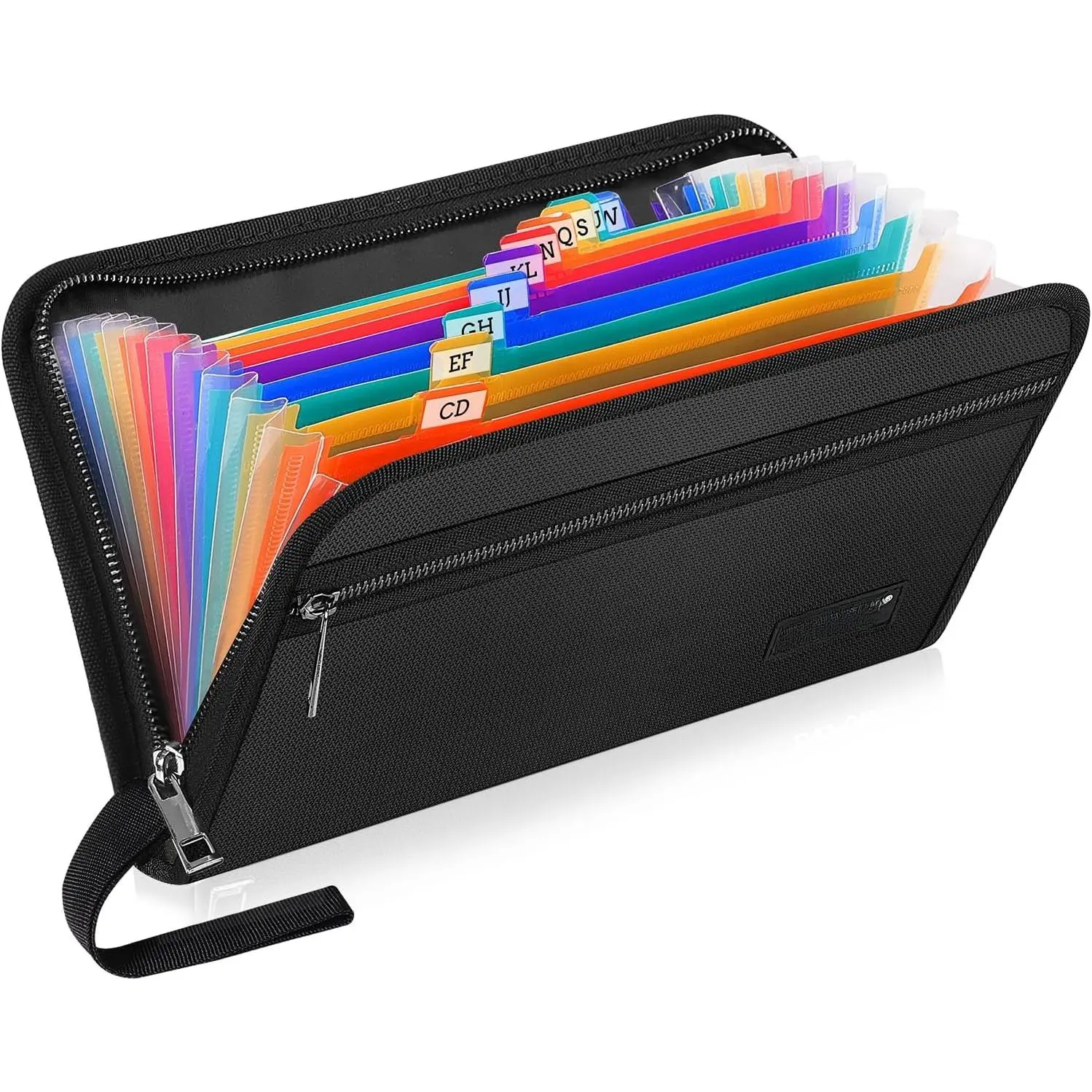 Receipt  Organizer,Fireproof 13 Pockets Expanding File Folder Small Accordian File Organizer,Portable Filing Wallet Holder with Zipper & Labels for A5 Size Files and More(11.4" x 6.7")