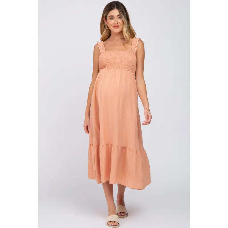 open lace back dress Off Shoulder Lace Maternity Photoshoot Dress, Yellow / S main image 0