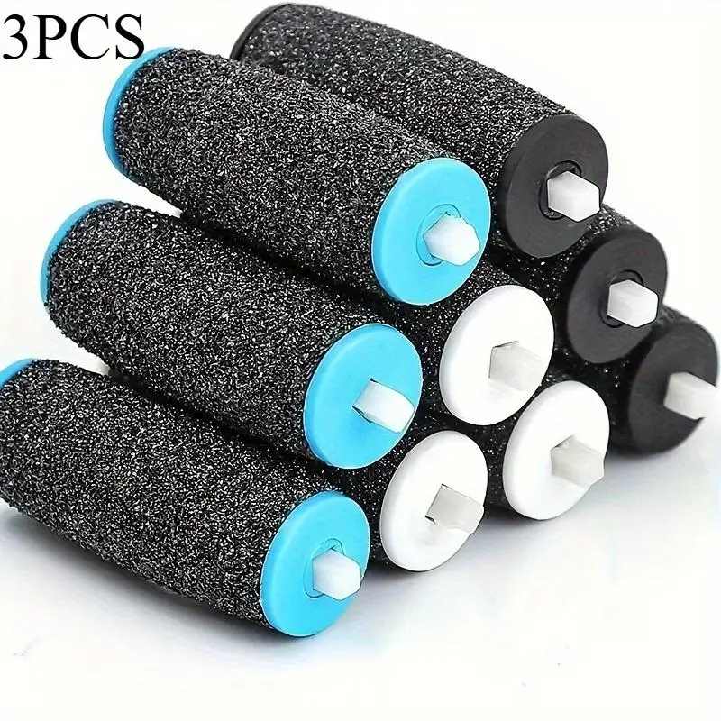 [Amope Pedi Refill] Amope 3pcs replacement roller set - electric foot file head, 3 medium sand grinding heads skin remover for removing calluses