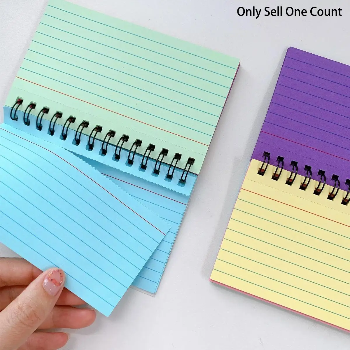 Simple Design 5 Color Spiral Line Notebook, 1 Count Mini Portable Notepad, Students Writing Stationery For Home, School And Office