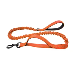 Leash Rope - Stretchable Heavy Duty Dog Leash - 2 Handles by Padded Traffic Handle for Extra Control, Perfect for Medium to Large Dogs Durable Double-Pull duney hand free shock absorption walking