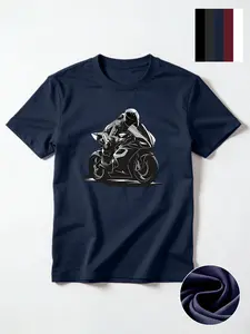 Motorcycle Rider Men's Crew Neck Tee - Techwear Street Viral TikTok Top