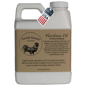 Traditional Hard Wax Oil - Durable Wood Finish with Mineral Oil & Linseed Oil for Furniture & More - USA Made (16 fl.oz) Household Smooth