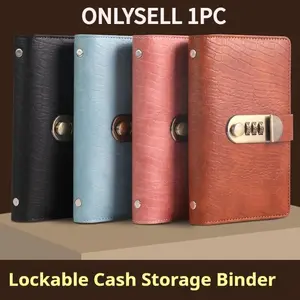 Multi-Color Password Lock Cash Savings Book, Savings Binder, Large Capacity Money Folder, Storage Bag, Protection Case, Organizer, Financial Management